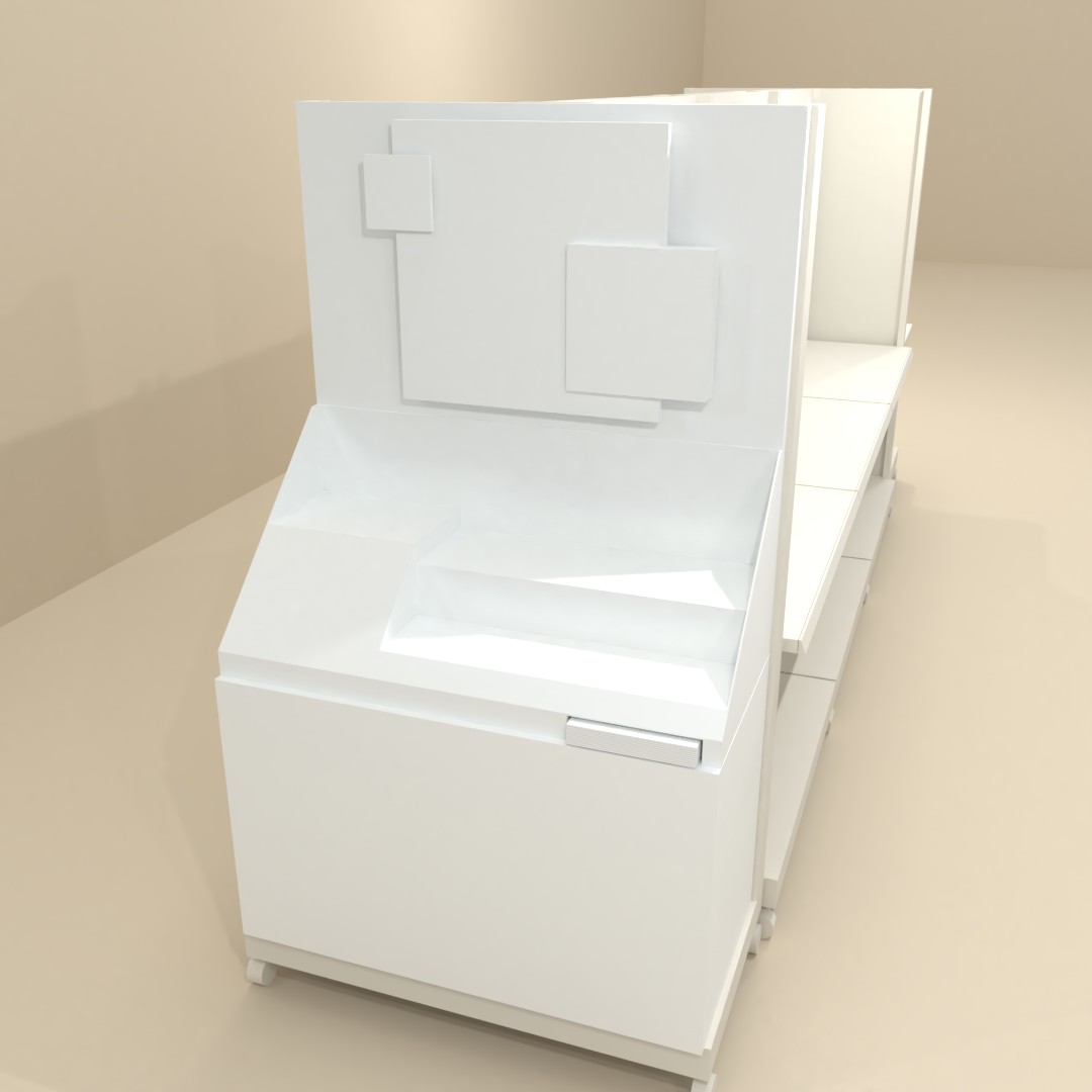 販促用ダンボール什器　エンド什器　3Dイメージ